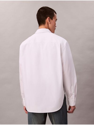 Camisa-Relaxed-de-Popelina-Calvin-Klein-Hombre-Blanco-4RD103G-110