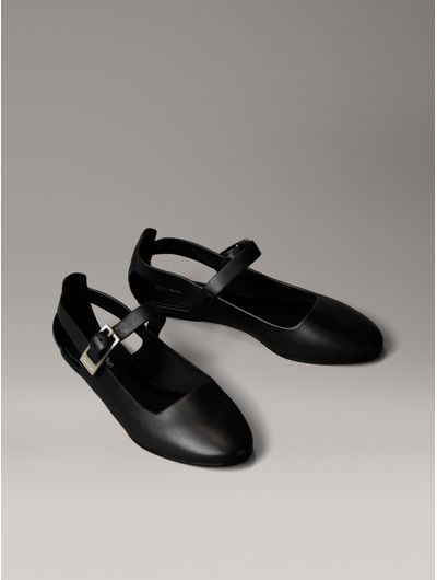 Ballerinas-de-Cuero-Calvin-Klein-Mujer-Negro-HW0HW02818-BEH
