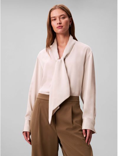 Camisa-de-Satin-Calvin-Klein-Mujer-Beige-44D125G-100