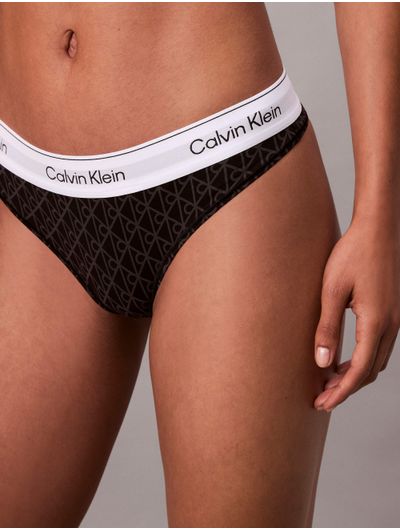 Tanga-Icon-Cotton-Modal-Calvin-Klein-Mujer-Emblema-Negro-QF8518-002