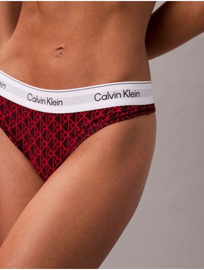 Tanga-Icon-Cotton-Modal-Calvin-Klein-Mujer-Emblema-Rojo-QF8518-501