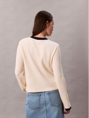 Playera-Calvin-Klein-Manga-Larga-Waffleada-Mujer-Beige-47D225G-YAM
