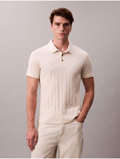 polo-jacquard-de-emblema-calvin-klein-hombre-beige