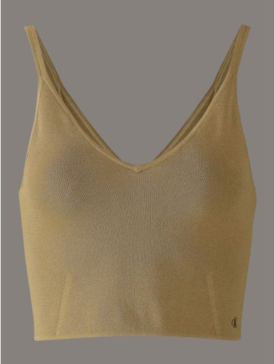 Top-Calvin-Klein-Acanalado-Mujer-Verde