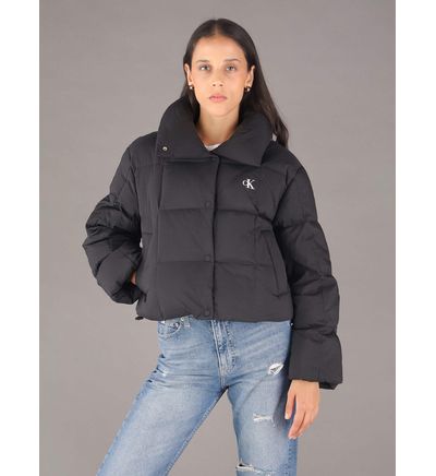 Chamarra Calvin Klein Jeans Capitonada Mujer Negro Chamarras