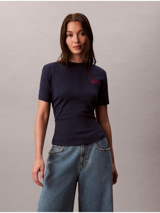 Playera-Grafica-Calvin-Klein-Mujer-Azul-Marino-47D211G-410