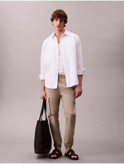 Pantalon-Cargo-Calvin-Klein-Skinny-Ripstop-Hombre-Beige-4RC617G-200