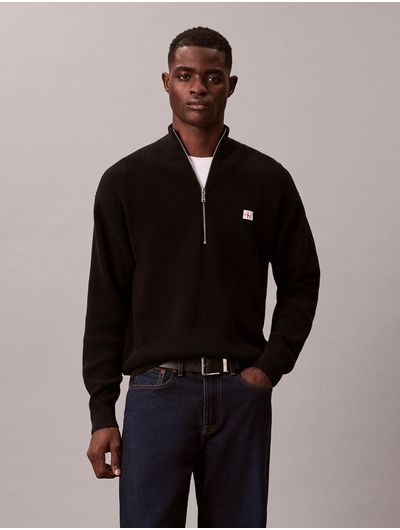 Sueter-Waffleado-Calvin-Klein-Hombre-Negro-4RE308G-UB1