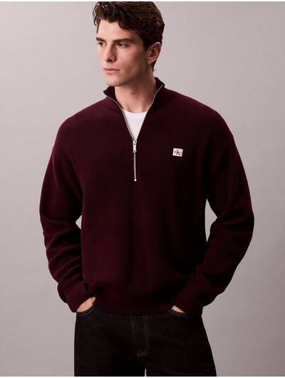 Sueter-Waffleado-Calvin-Klein-Hombre-Vino-4RE308G-5FL