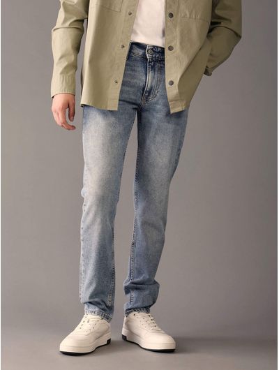 Jeans-Calvin-Klein-Jeans-Slim-Taper-Deslavado-Hombre-Azul-J30J326522-1AA