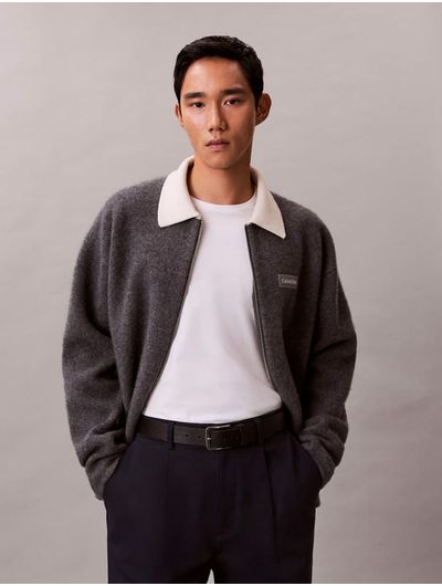 Sueter-full-zip-de-lana-merino-hervida-100-con-cuello-contrastante-4LE300G-P7E