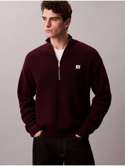 Sueter-Waffleado-Calvin-Klein-Hombre-Vino-4RE308G-5FL