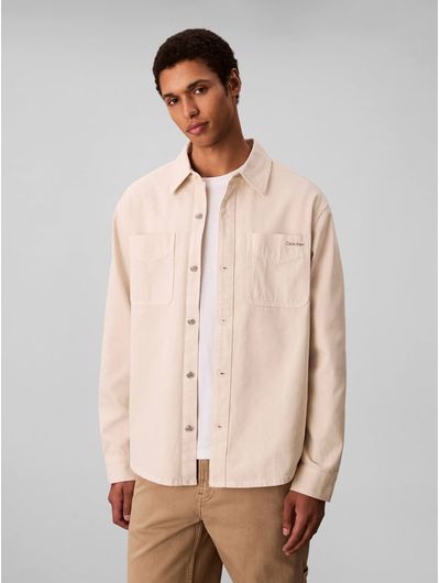 Camisa-Overshirt-Calvin-Klein-Washed-90s-Hombre-Beige-4RD708G-100