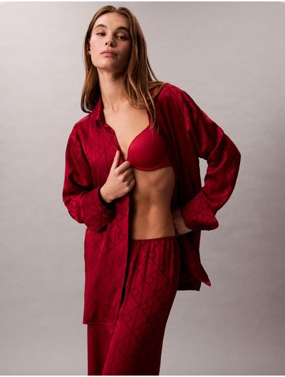 Pantalon-de-Pijama-Calvin-Klein-Satinado-Estampado-Mujer-Rojo-QS7536-620