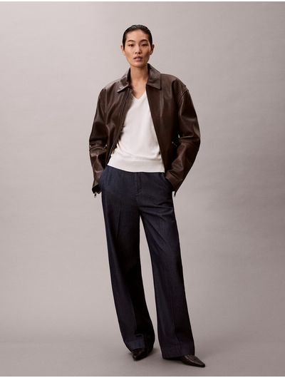 Pantalon-Pinzas-Ultra-High-Calvin-Klein-Mujer-Azul-47E725G-QT2