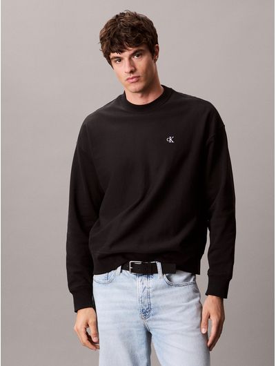 Sudadera-Calvin-Klein-Premium-Terry-Monograma-Hombre-Negro-4RC277G-001