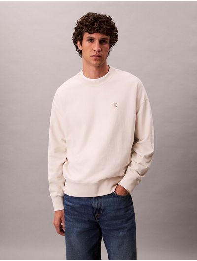 Sudadera-Calvin-Klein-Premium-Terry-Monograma-Hombre-Blanco-4RC277G-67U