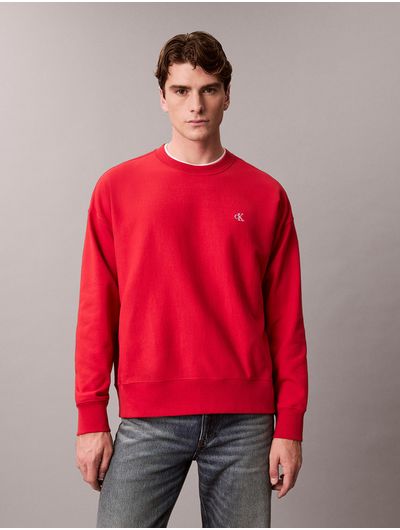 Sudadera-Calvin-Klein-Premium-Terry-Monograma-Hombre-Rojo-4RC277G-VMT