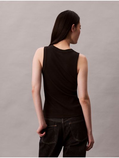 Tank-Top-Acanalado-Monograma-Calvin-Klein-Mujer-Negro-47E200G-UB1