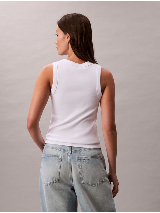 Tank-Top-Acanalado-Monograma-Calvin-Klein-Mujer-Blanco-47E200G-YAA