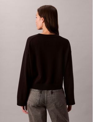 Camisa-Manga-Larga-CK-Jacquard-Mujer-Negro-47E304G-UB1