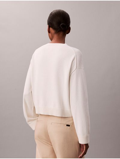 Camisa-Manga-Larga-CK-Jacquard-Mujer-Beige-47E304G-YAS