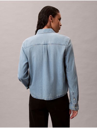 Camisa-Corta-Calvin-Klein-Mujer-Azul-47E901G-346