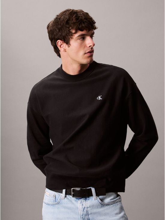 Sudadera-Calvin-Klein-Premium-Terry-Monograma-Hombre-Negro-4RC277G-001
