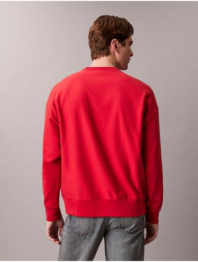 Sudadera-Calvin-Klein-Premium-Terry-Monograma-Hombre-Rojo-4RC277G-VMT