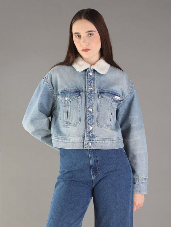 Chamarra-Calvin-Klein-Jeans-con-Acabado-Denim-Mujer-Azul-47D736G-430