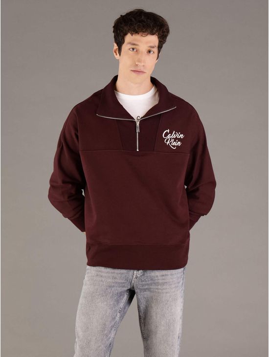 Sudadera-Calvin-Klein-Jeans-Logo-Hombre-Vino-4RD205G-601