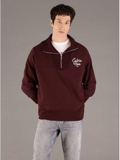 Sudadera-Calvin-Klein-Jeans-Logo-Hombre-Vino-4RD205G-601