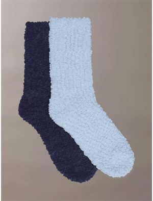 Calcetines-Calvin-Klein-Cozy-Crew-Paquete-De-2-Mujer-Azul-CKW243FZ01-004