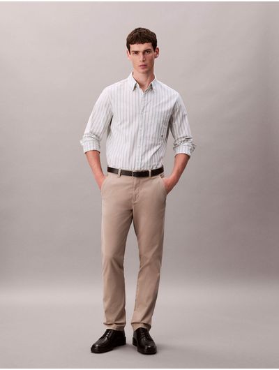 Pantalon-Calvin-Klein-Chino-Slim-Cotton-Signature-Hombre-Khaki-40EM628-RAK