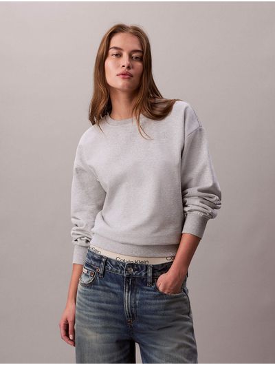 Sudadera-Calvin-Klein-Archive-Logo-Crew-Mujer-Gris-47B236G-P77