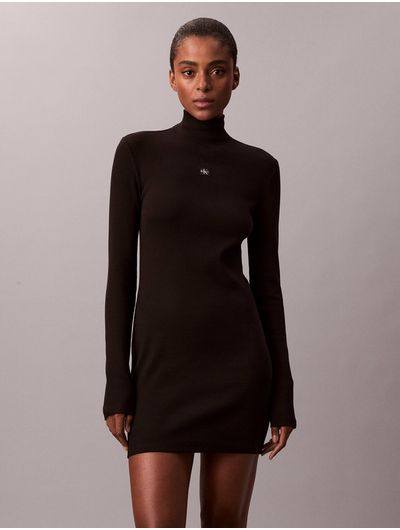 Vestido-Calvin-Klein-Mini-Woven-Label-Mujer-Negro-47E204G-UB1