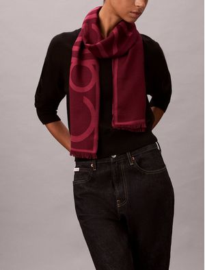 Bufanda-Calvin-Klein-Jacquard-Lightweight-Logo-Mujer-Rosa-4F8066G-Z1K