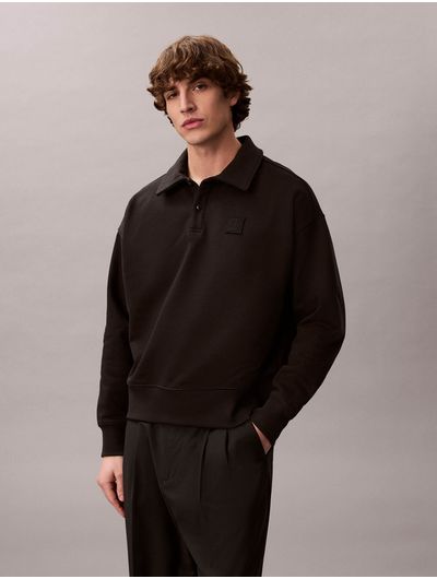 Polo-Calvin-Klein-Terry-Heavy-CK-Emblem-Hombre-Negro-4LE202G-UB1