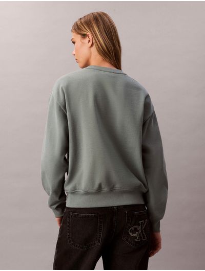 Sudadera-Calvin-Klein-Archive-Logo-Crew-Mujer-Verde-47B236G-PNO