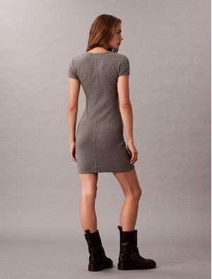 Vestido-Calvin-Klein-Mini-Rib-Contour-Mujer-Gris-47B266G-P7E