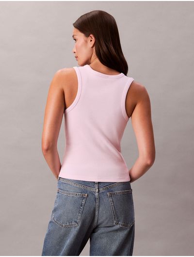 Tank-Calvin-Klein-Woven-Label-Rib-Mujer-Rosa-47C201G-TN9