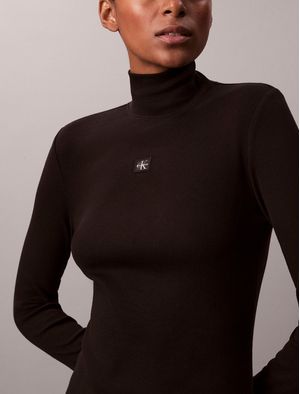 Vestido-Calvin-Klein-Mini-Woven-Label-Mujer-Negro-47E204G-UB1