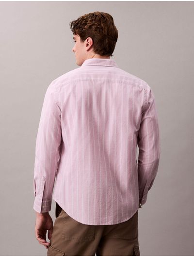 Camisa-Calvin-Klein-Oxford-Stripe-Classic-Hombre-Lila-4RE113G-F5I