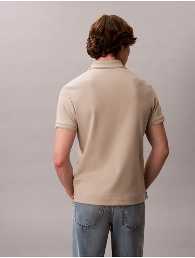 Polo-Calvin-Klein-Slim-Embossed-Tipping-Hombre-Beige-4RE258G-2F3