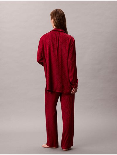 Camisa-Pijama-Calvin-Klein-Relaxed-AOP-Mujer-Rojo-QS7535-620
