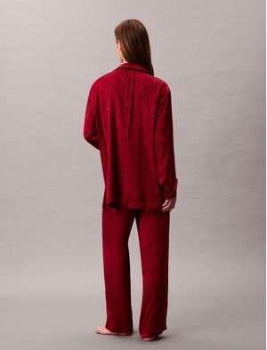 Camisa-Pijama-Calvin-Klein-Relaxed-AOP-Mujer-Rojo-QS7535-620