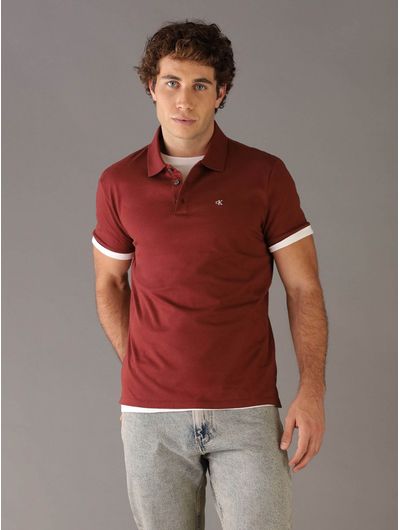 Polo-Calvin-Klein-Monograma-Hombre-Cafe-4RD255G-5FF