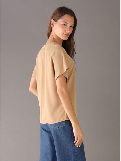 Blusa-Calvin-Klein-Logo-Mujer-Beige-44E902G-RAJ