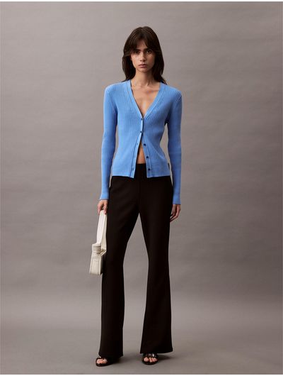 Pantalon-Calvin-Klein-Knit-Flare-Mujer-Negro-44B223G-UB1