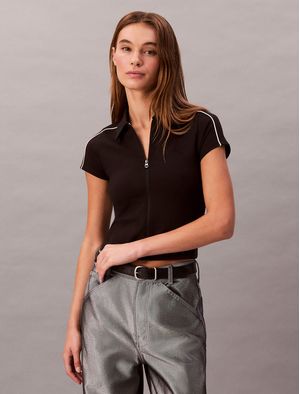 Polo-Calvin-Klein-Shrunken-Mujer-Negro-47E212G-UB1